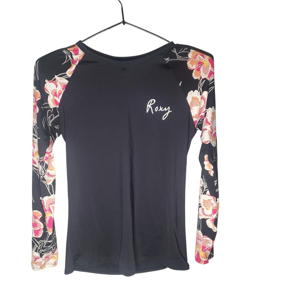 Roxy Floral Sleeve Rash Guard Long Sleeve Swim Top Medium